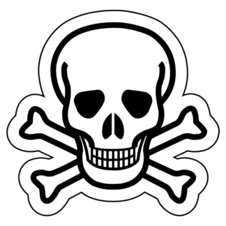 Skull Cross Bones Sticker (Black)